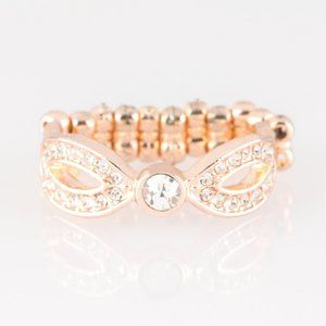 rose gold and rhinestone ring
